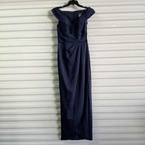 La Femme Formal Evening Gown Sz 4 Blue Wedding Party Mother Of Bride Dress - Image 5
