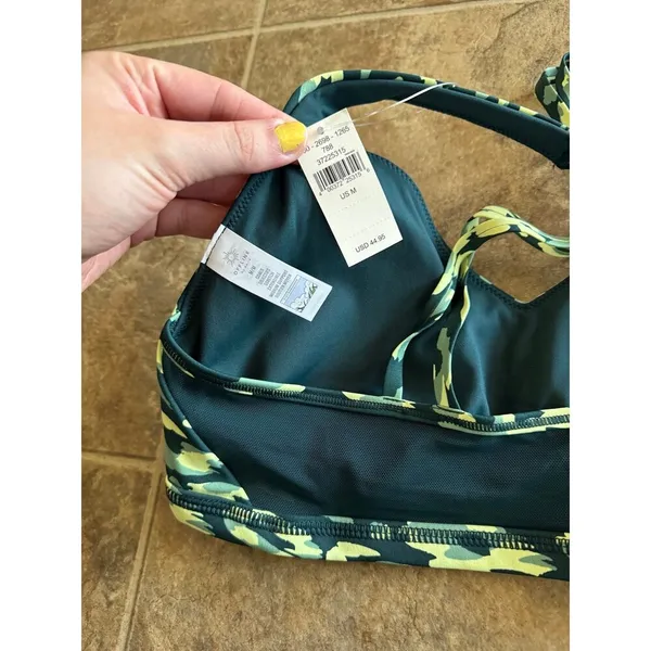 Offline By Aerie Goals Plunge Sports Bra Green Size Medium - Image 6