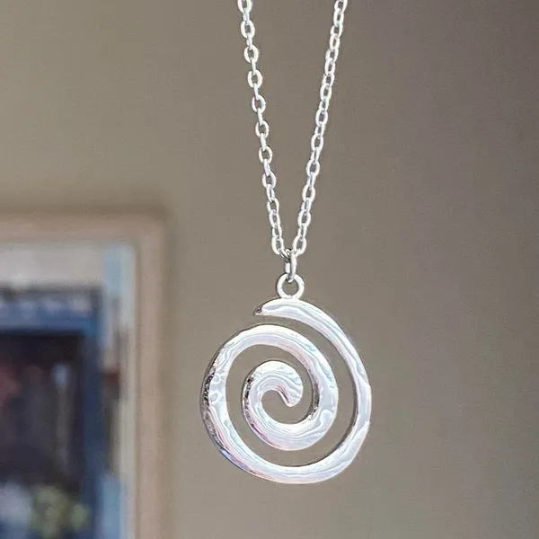 Handmade fully stainless steel spiral swirl uzumaki funky boho grunge style necklace🌀 - Image 3
