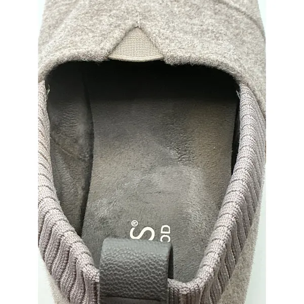 TOMS Mallow Mule Grey Felt Slip On Sneakers Womens 7.5 Ribbed Knit Collar - Image 11