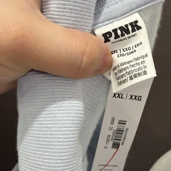 PINK by Victoria’s Secret Pullover Sweatshirt Size 2XL XXL Powder Baby Blue NWT - Image 6