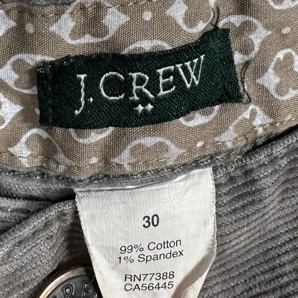 J.Crew Corduroy Pants Women’s Size 30 Gray Skinny Ankle Zip‎ Stretch - Image 8