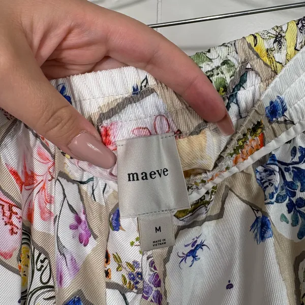 Anthropologie Broken Ceramic Piece Print High Waisted Wide Leg Pants Medium NWT - Image 5