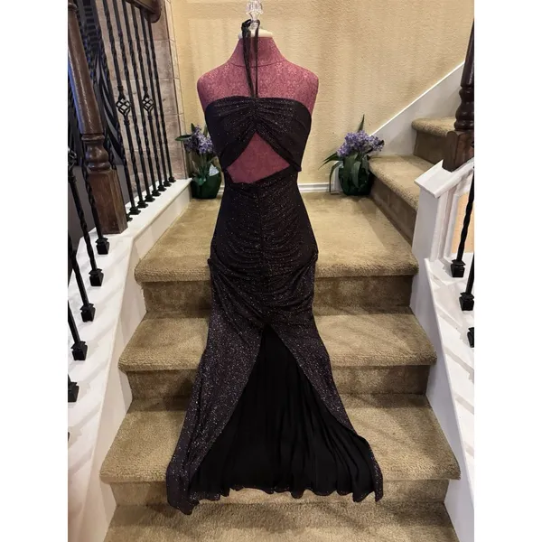 Jules and Cleo Black Shimmery Prom/Evening Gown Size 12 - Image 4