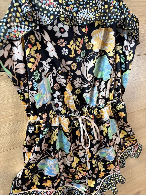 Women’s Victoria’s Secret Floral Black Playsuit Small - Image 5
