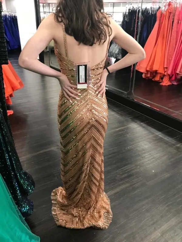 Formal Gold Studded Dress Size 2 - Image 2