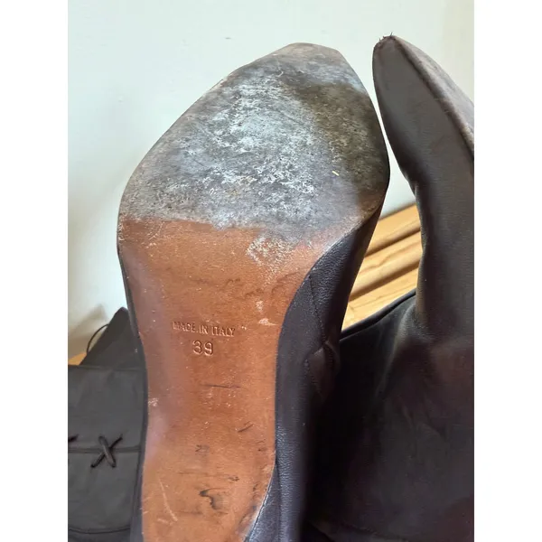 Christian Dior by John Galliano Vintage Lace-Up Knee High Leather Boots 39 - Image 5