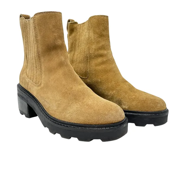 Madewell The Gwenda‎ Platform Ankle Boot Chunky Platform Suede Tan Size US 7 - Image 2