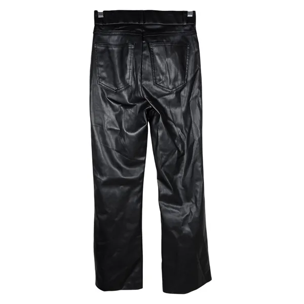 Zara Faux Leather High Rise Trousers Black Size US S - Image 2