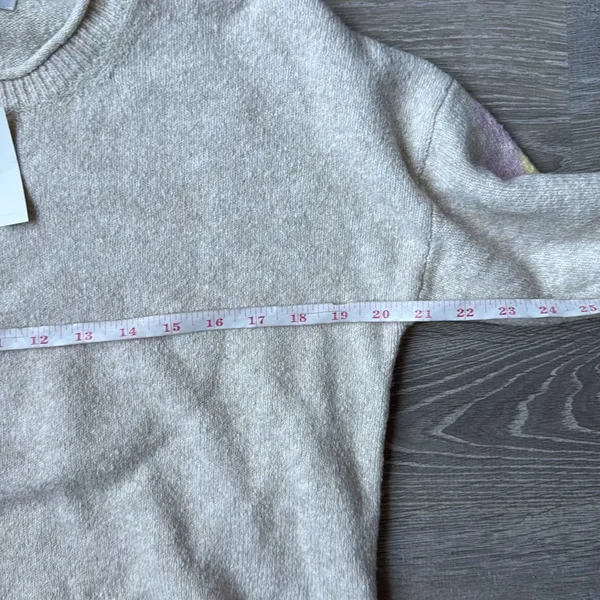 NEW Madewell Belmore Floral-Sleeve Pullover Sweater in Coziest Textured Yarn - Image 9