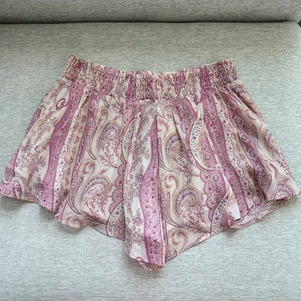 H&M Skort Shorts Size Small Pink Paisley Flowy Tassel Bohemian Fairy Dreamy - Image 3