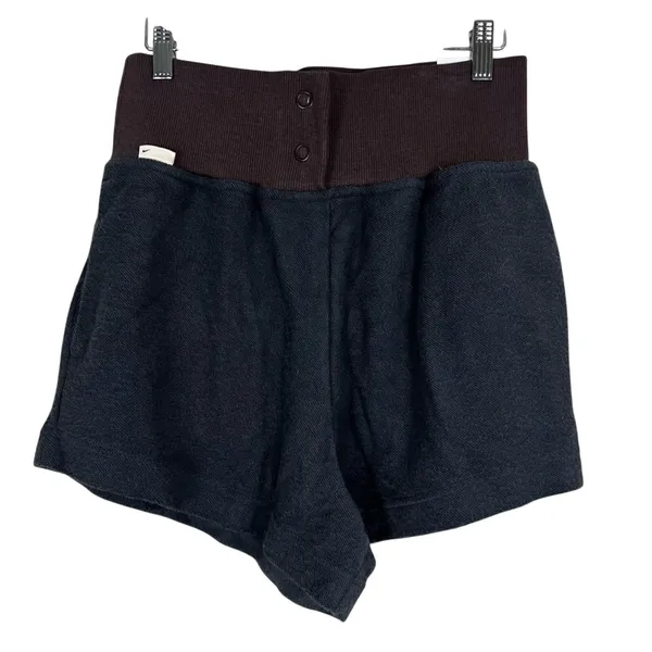 NWT Nike Reverse French Terry Baggy Shorts Black Brown High Rise Athleisure Sz M - Image 2