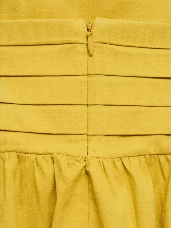Mango Draped Neckline Dress NWT Yellow Size 2 / XS - Image 9