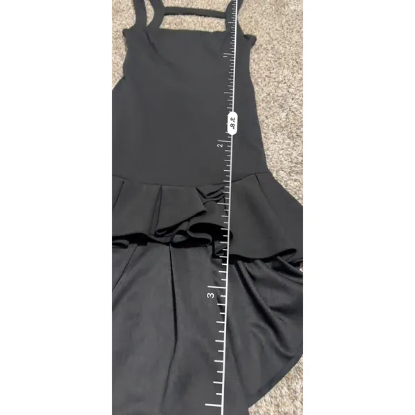 Selfie Leslie Womens Black High Low Ruffle Open Back Cocktail Dress Size Medium - Image 8