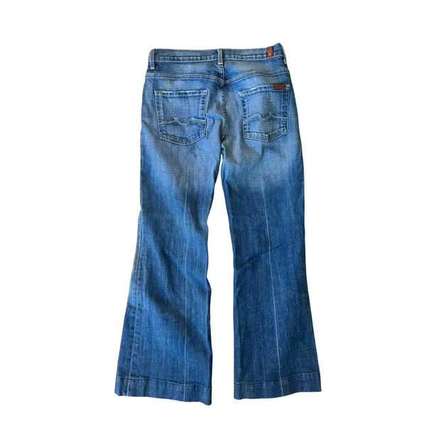 7 For All Mankind Ginger Wide Leg Jeans Blue Denim Trouser Size 28 - Image 2