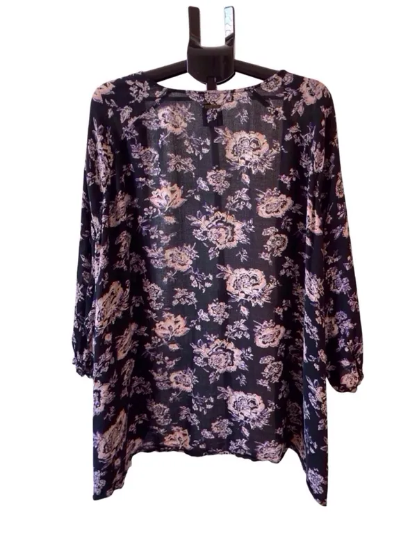 Billabong Floral Open Kimono Cardigan | Navy | Size M/L - Image 7