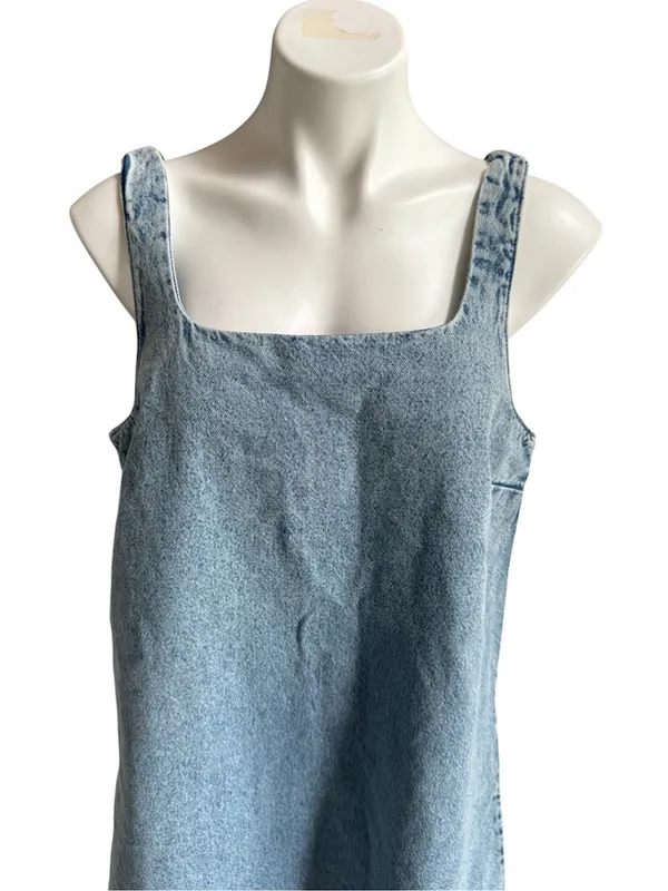 Divided Denim Sleeveless Mini Dress Blue Large NWT - Image 2