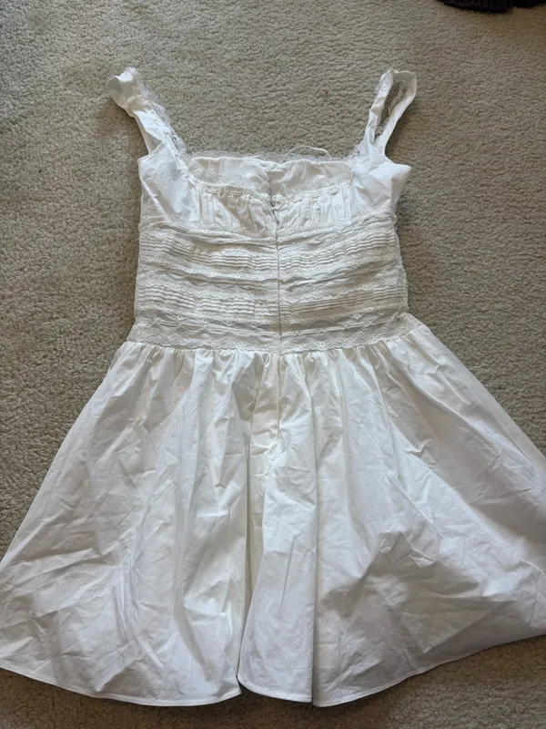 House of CB White Lace-Trim Slip Dress - Image 3