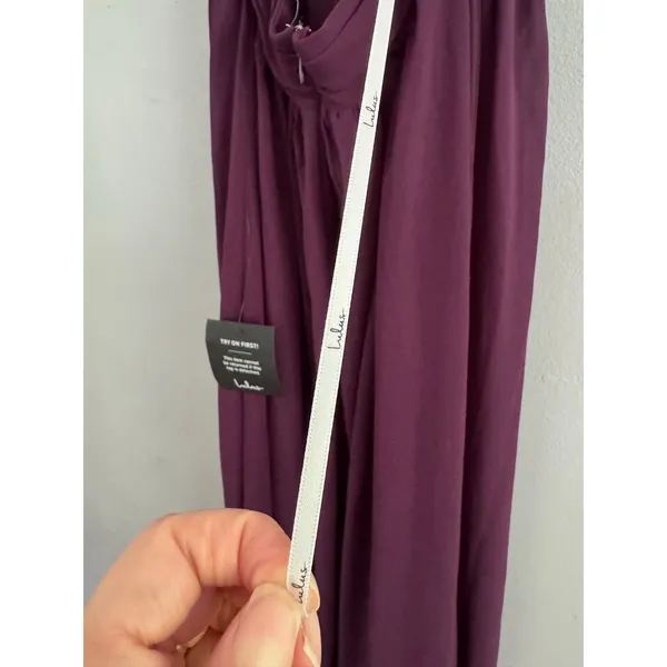 NWT Lulus Soiree Celebration Purple Ruffled Lace-Up Maxi Dress Size XS - Image 10