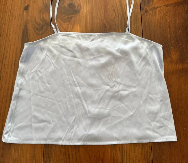 Lulus Light Blue Satin Tank Top - Image 3