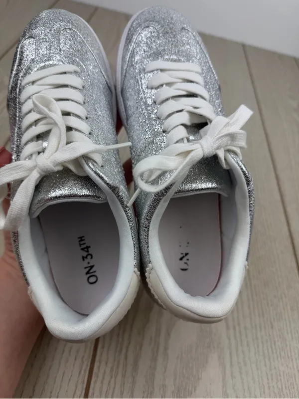On 34th Women's Marinaa Low-Top Sneakers 7.5M Silver Crinkle Smooth $79.50 - Image 5