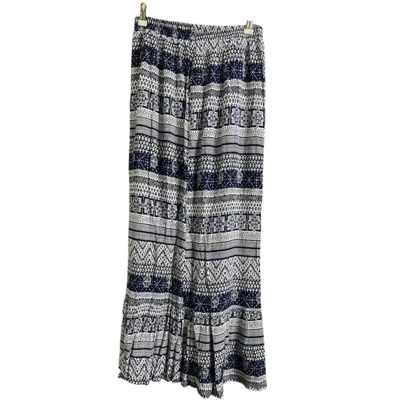 Alya Blue Geo-print Striped Column Skirt size Medium - Image 2