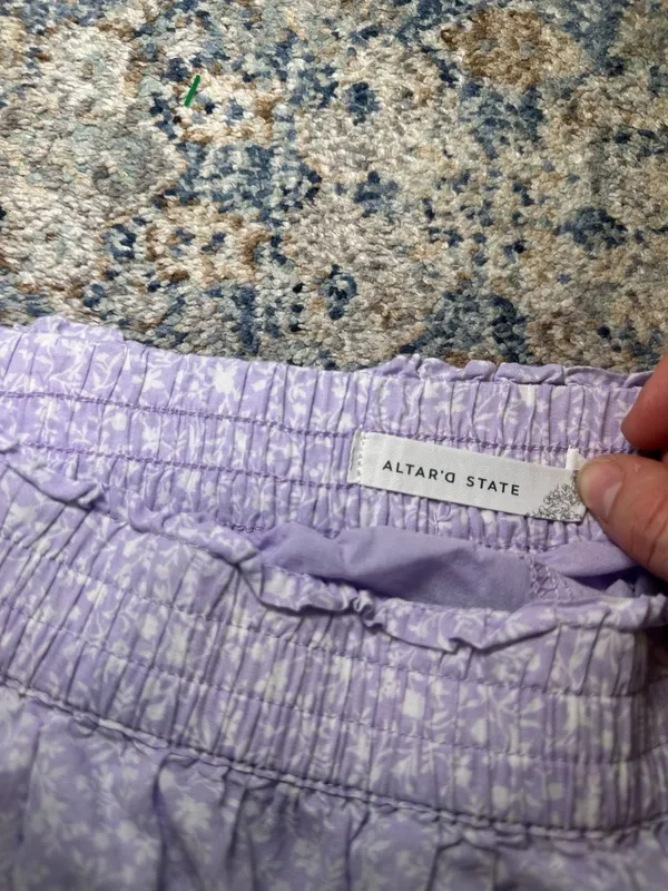 Altar'd State Winnie Floral Tiered Mini Skirt Purple Size L - Image 2