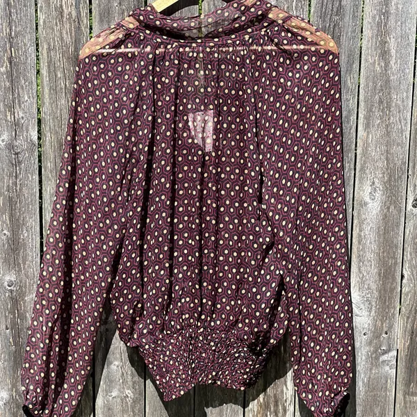 Free People black combo self Tie Blouse - Image 8