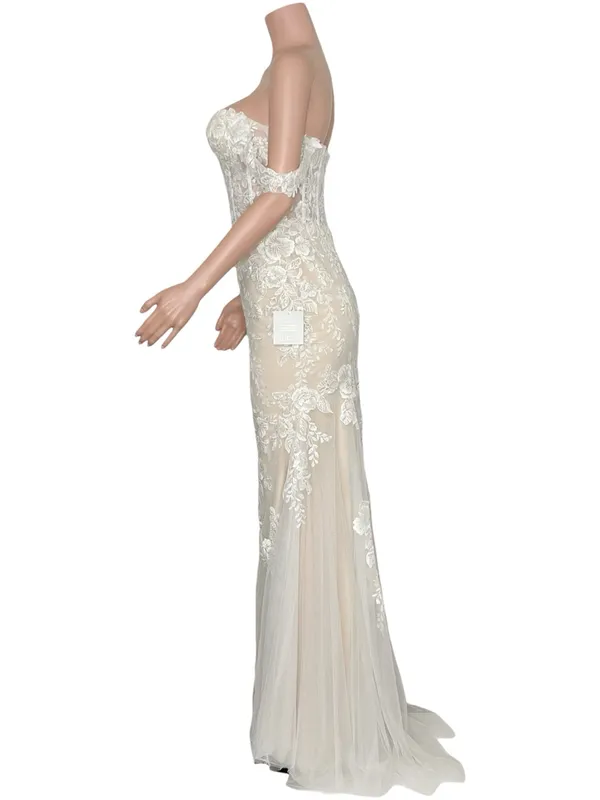 LULUS Luxe Endless Dedication Embroidered Off-the-Shoulder Dress, White, 6 (US) - Image 5