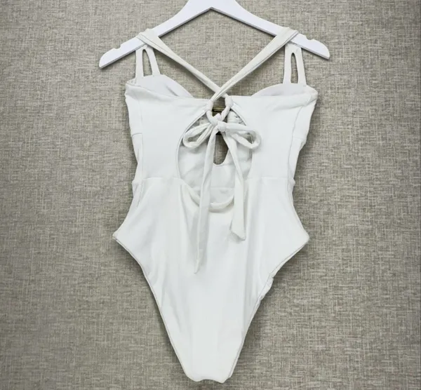Becca Modern Edge Cutout Ribbed One-Piece Swimsuit Large - Image 8
