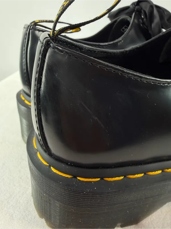 Dr. Martens Holly Women's Leather‎ Platform Shoes in Black Size 9 - Image 7
