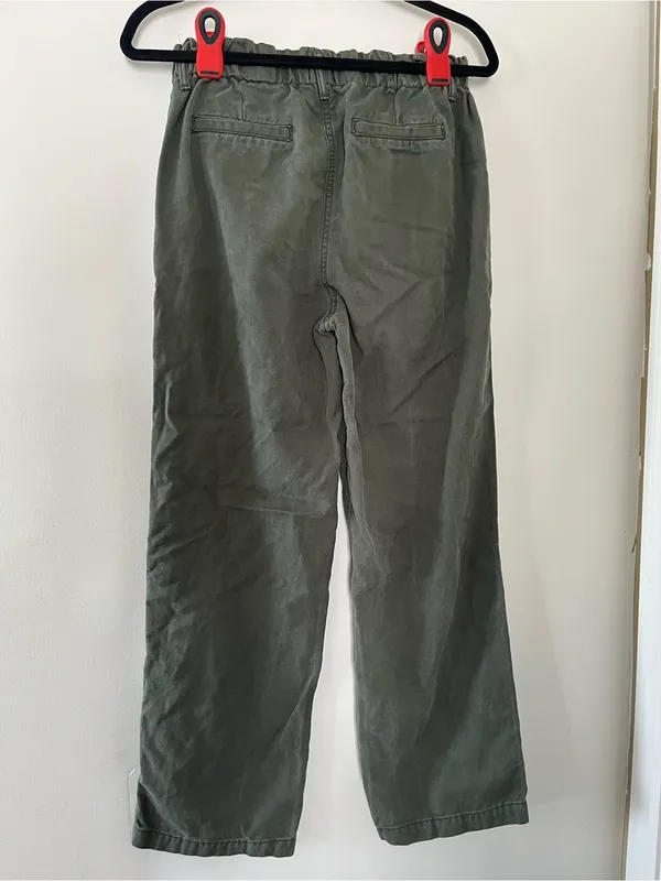 Gap Olive Green Pull On Wide Leg Denim Pants Small Minimalist Utility Casual - Image 5