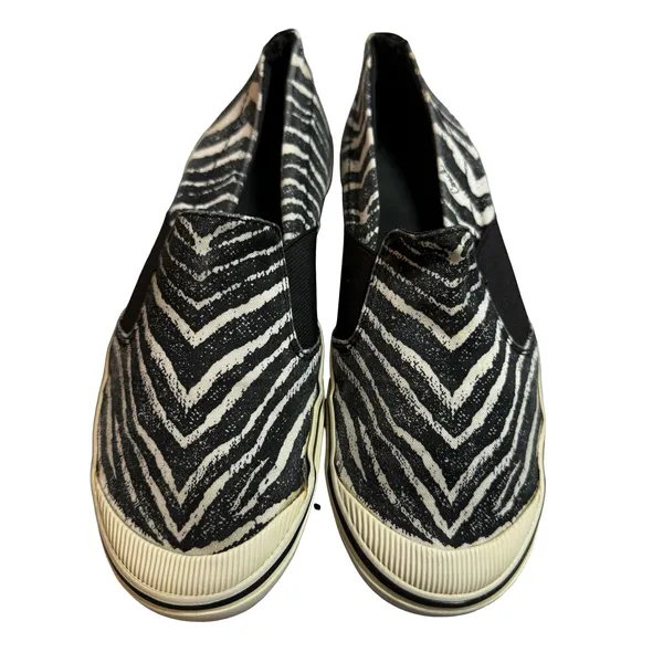 Coach Zebra Print Slip On Canvas Sneakers Women US Size 6.5 B Slip On Narrow‎ - Image 2