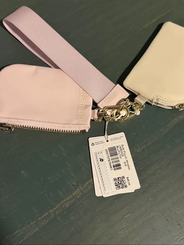 NWT lululemon athletica Pink & Cream Keychain Card Holder Set with Wrist Strap - Image 3