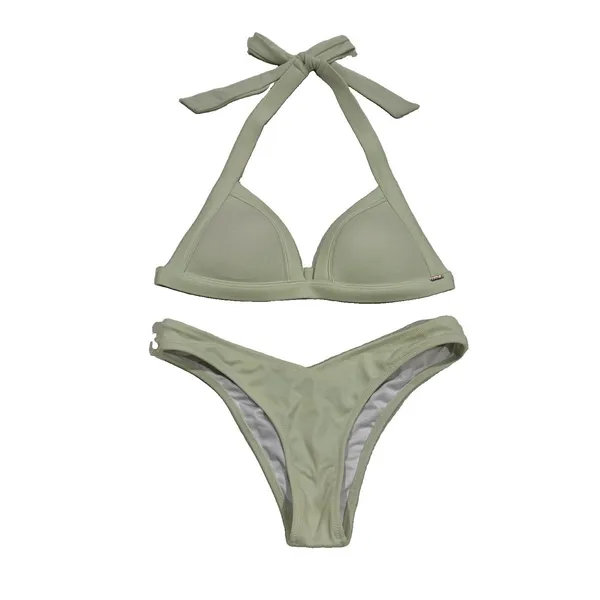 Victoria’s Secret PINK Triangle Push Up Bikini Light Mint Sage Green Size XS - Image 2