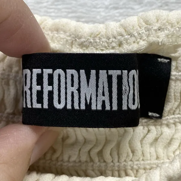 Reformation long sleeve‎ Smocked crop top Womens Small Y2K boho - flaw - Image 4