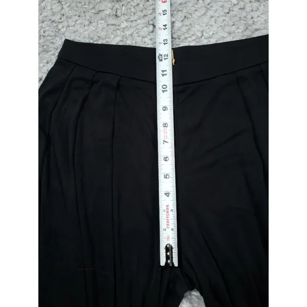 OGL Sandwashed Mid Rise Pleated Wide Leg Palazzo Pants Black Pockets Size Medium - Image 5