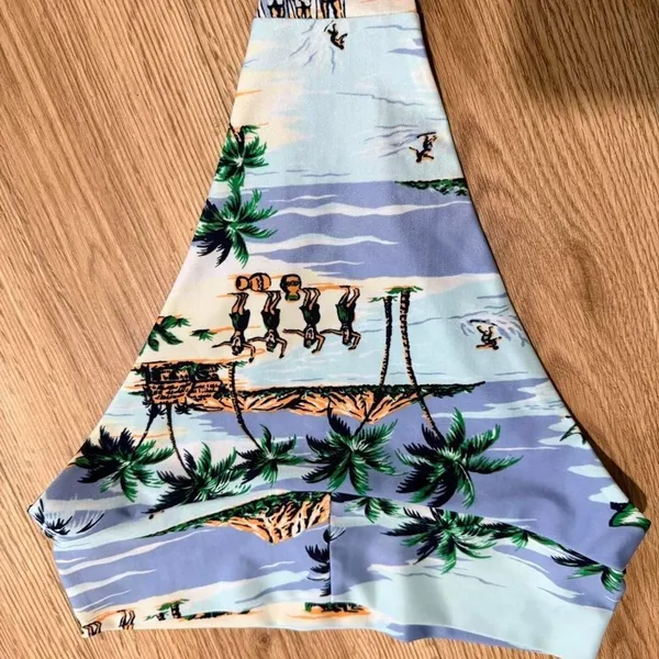 Aerie High Cut Cheeky Bikini Bottom Blue Tropical Hawaiian Print Size S‎ - Image 4
