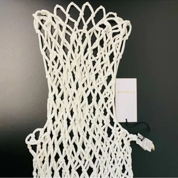 Lovewave The Alisa Mini Dress in Stark White $218 NWT Revolve THICK Fishnet XS - Image 4