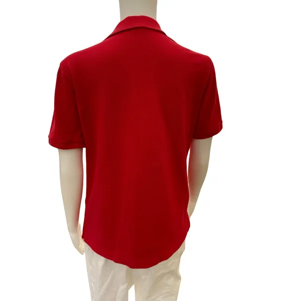 Vintage 90s Ralph Lauren Women’s Red Polo Shirt Medium - Image 5