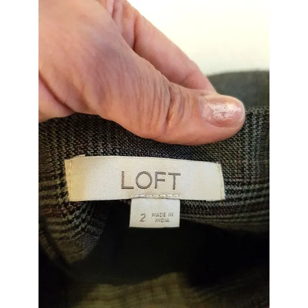 Loft Womens Skirt Embroidered Duck Plaid Preppy Minimalist Minimal Office Sz 2 - Image 9