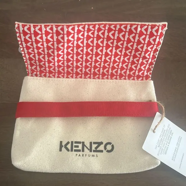 Kenzo Parfums Cream Pouch with Red Stripe NWT - Image 3