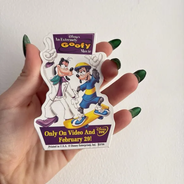 Vintage Walt Disney An Extremely‎ Goofy Movie DVD Promo Movie Button Brooch Pin - Image 2