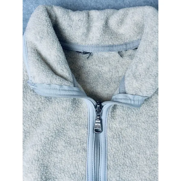 Vintage Eddie Bauer Vest Womens Tan Sherpa ‎ Fleece Full Zip Medium Polartec - Image 4