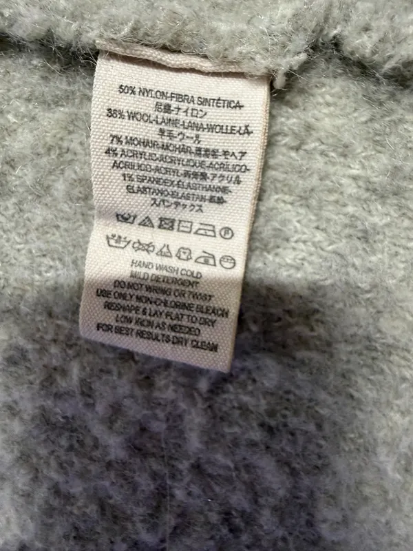Free People Wool Cardigan Oversized Medium Blend Hooded Super Soft Cream - Image 2
