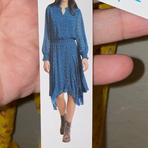 NWT‎ Time & Tru Mustard Yellow Floral Midi Dress Smocked Waist Long Sleeve Dress - Image 8
