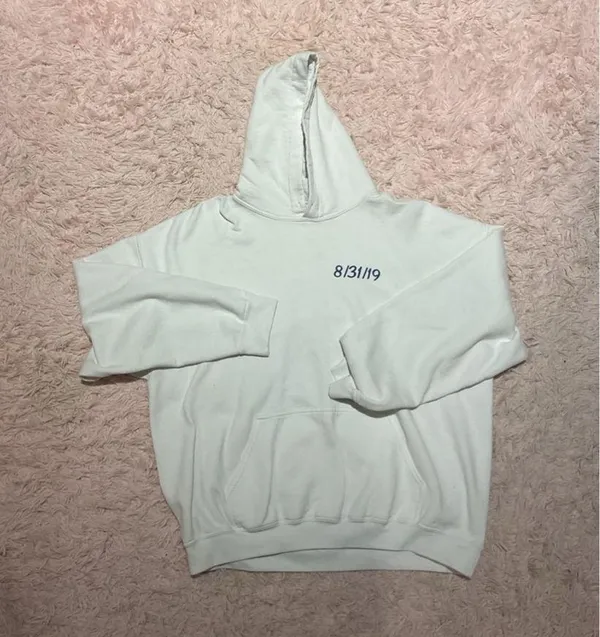 Gildan Super cute blue and white date hoodie - Image 2