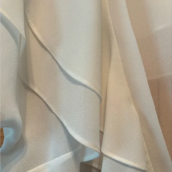 Women’s White Shawl with Tie - Image 4