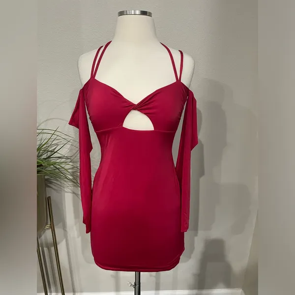 New!‎ Lovers and Friends Tigre Mini Dress In Red Sz Small $178 - Image 5