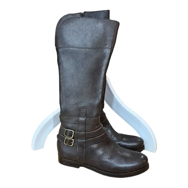 Matisse Rochelle Leather Riding Boots Buckle Detail Brown Equestrian Sz 6 - Image 5
